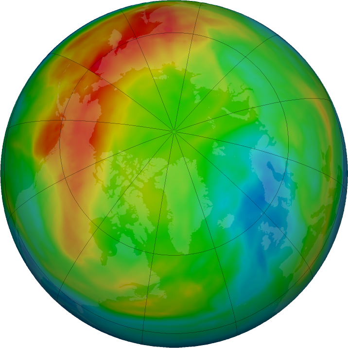 Arctic ozone map for 15 January 2025